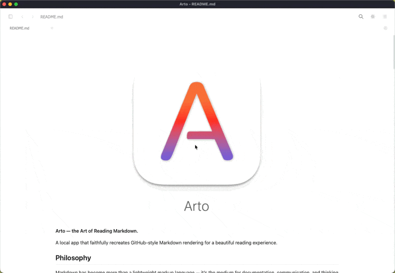 Arto - File explorer sidebar