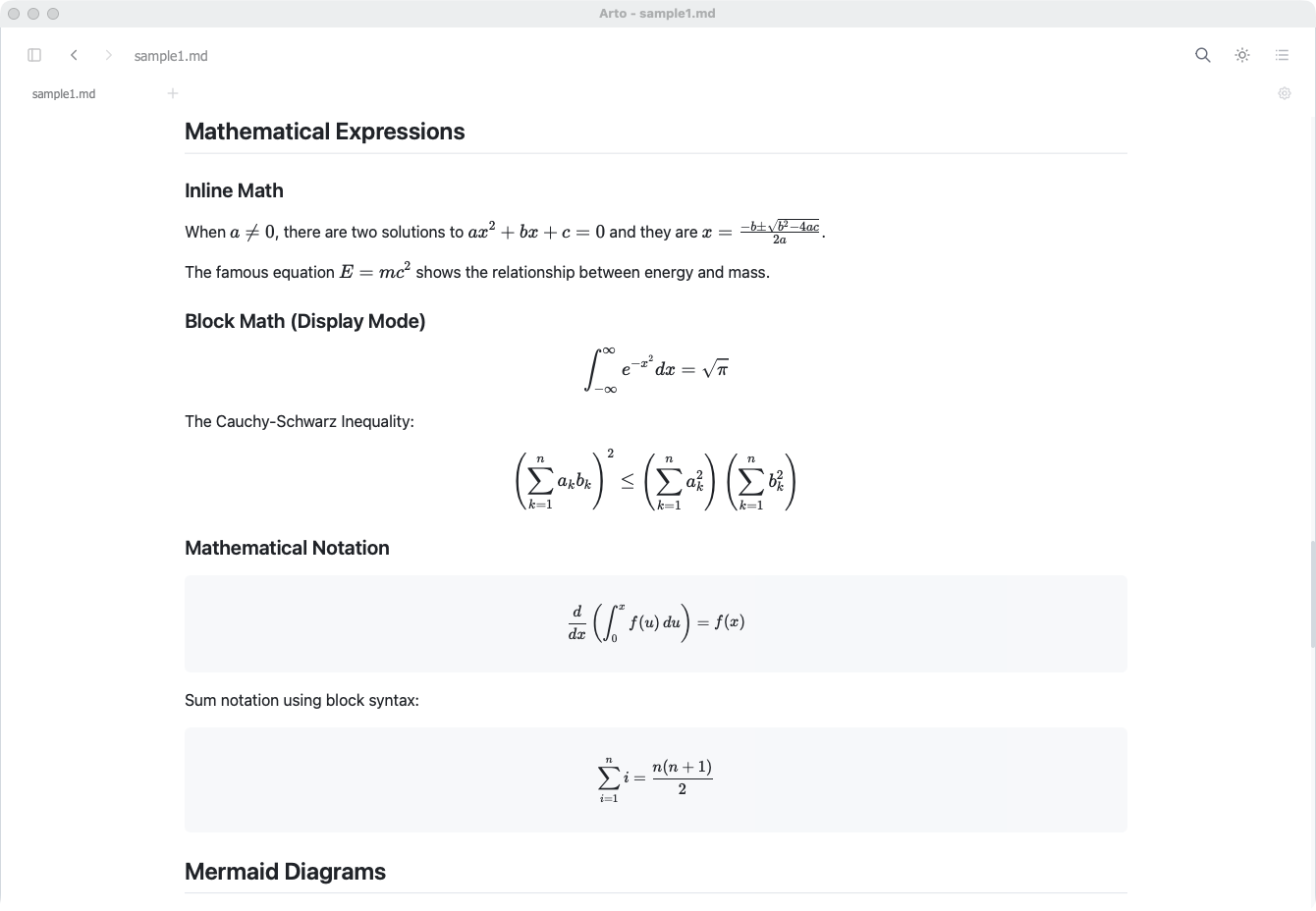 KaTeX math rendering